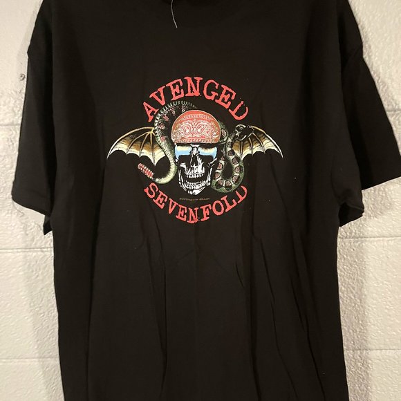 Hanes Other - Men's Avenged Sevenfold Skull Batwings Black Short Sleeve T Shirt